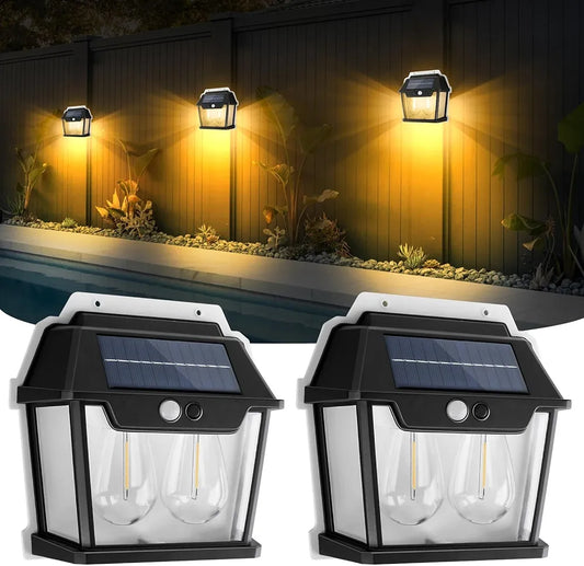 Sensor Solar wall Lamp two Bulbs