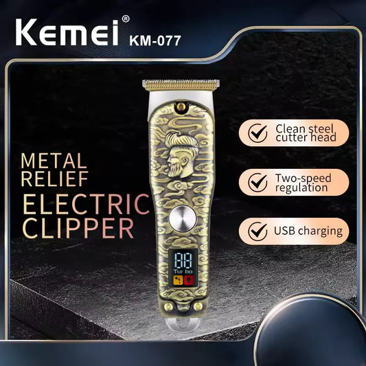 Kemei – tondeuse à cheveux professionnelle en métal, Rechargeable, sans fil, Mini lame en T, zéro Machine de découpe, KM-077
