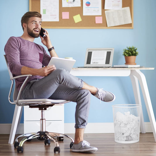 Corbeille Métallique, Poubelle de Bureau à Papier Gris Métallisée