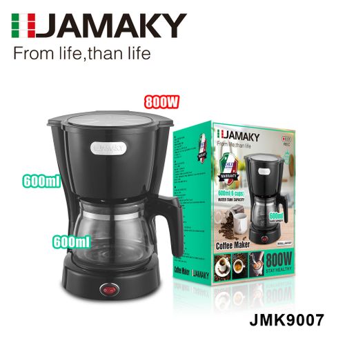 Cafetière électrique Jamaky - 6 Tasses - 0,6Litres - 800W