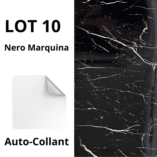 10 Panneaux muraux autocollants - Carreaux Marbré NERO MARQUIRA - 30cmx60cm بديل الرخام