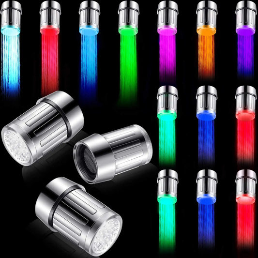 LED Temperature Sensitive Faucet Water Saving Kitchen Bathroom