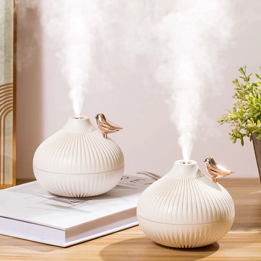 300ml USB Ultrasonic Cool Mist Maker Onion Humidifier with Warm LED