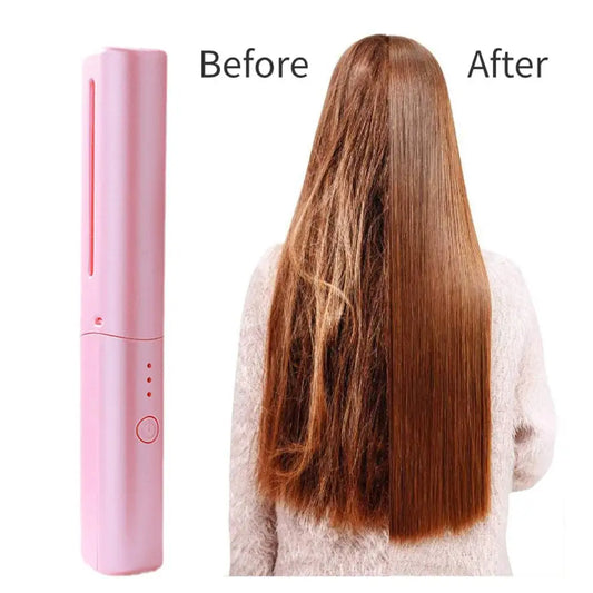 2 In 1 Lazy Wireless Hair Hot Comb Portable Mini USB