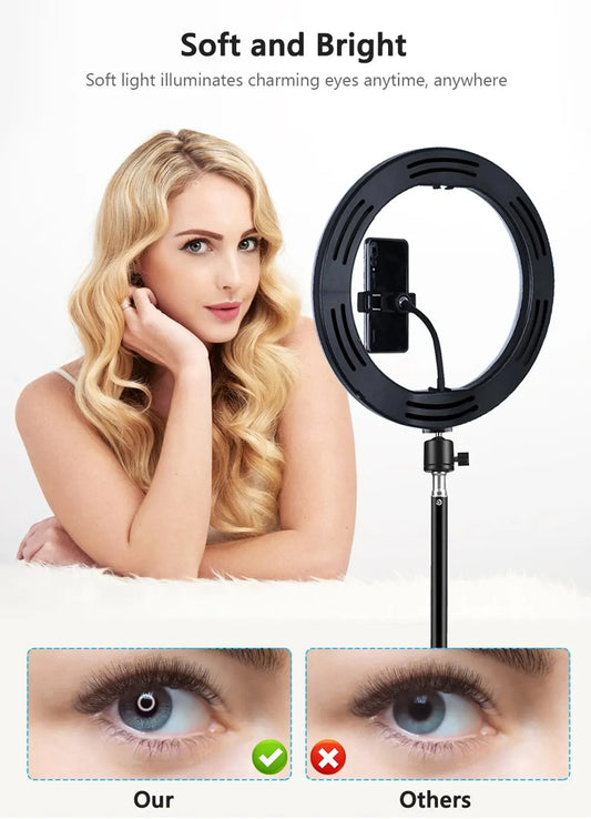 12cm LED Ring Light 3 Modes USB Dimmable Selfie Beauty