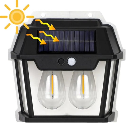 Sensor Solar wall Lamp two Bulbs